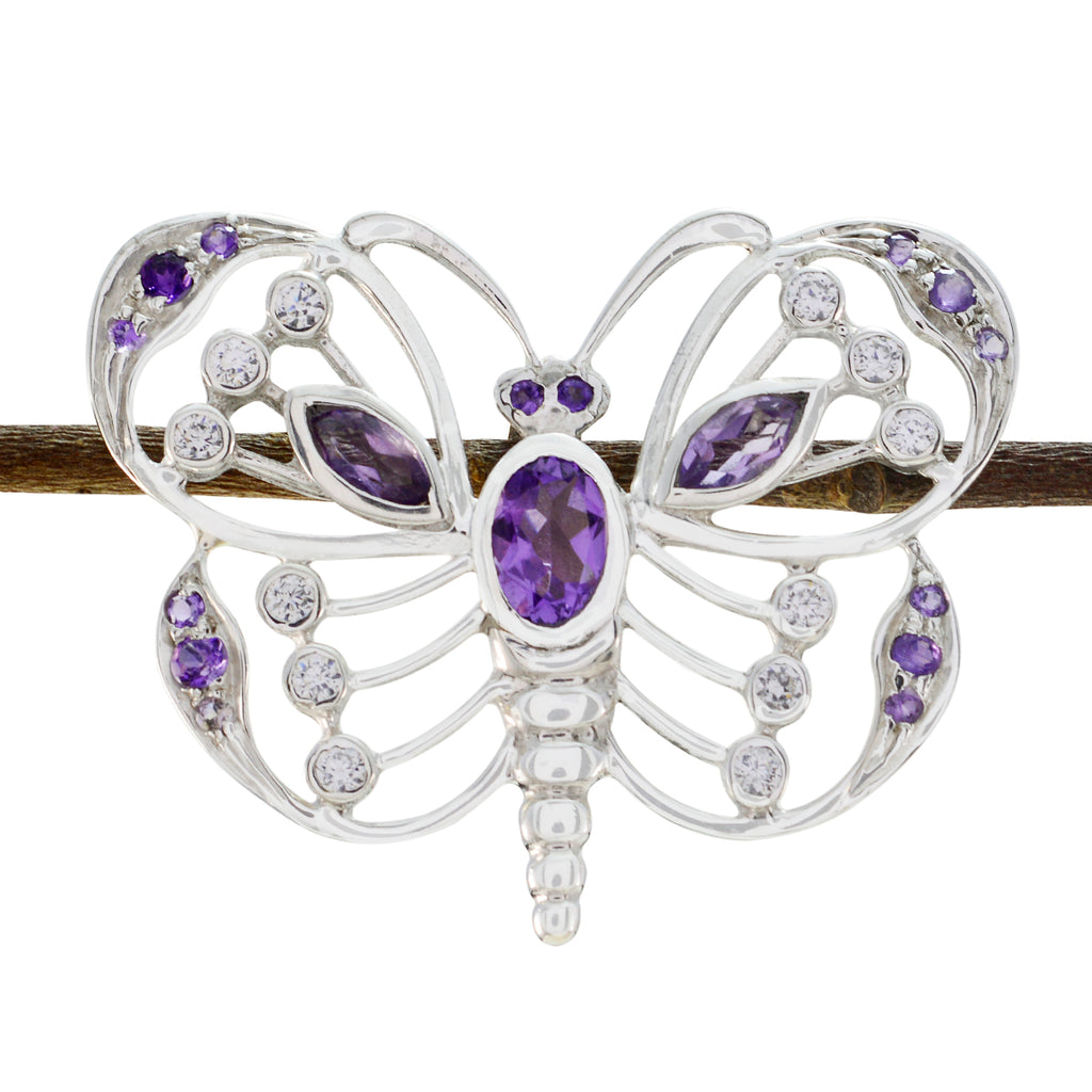 Amethyst Whisper-thin Australian 92.5 Silver multiple Purple Pendant