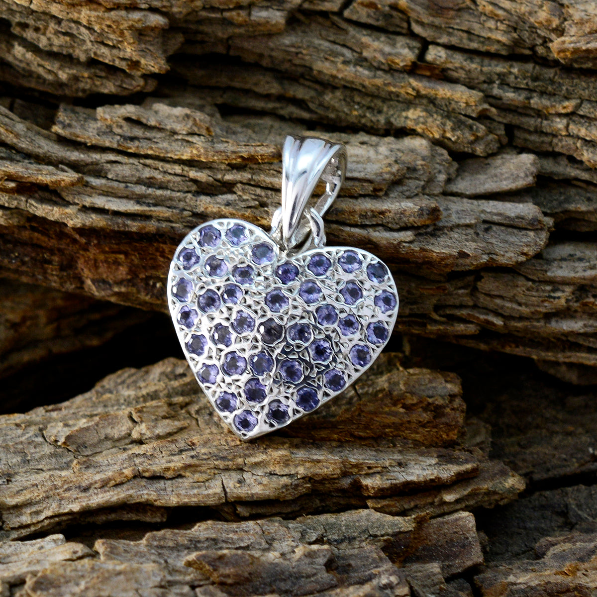 Amethyst Delicate Indian Silver multiple Angel Sophisticated Purple Pendant Jewelry