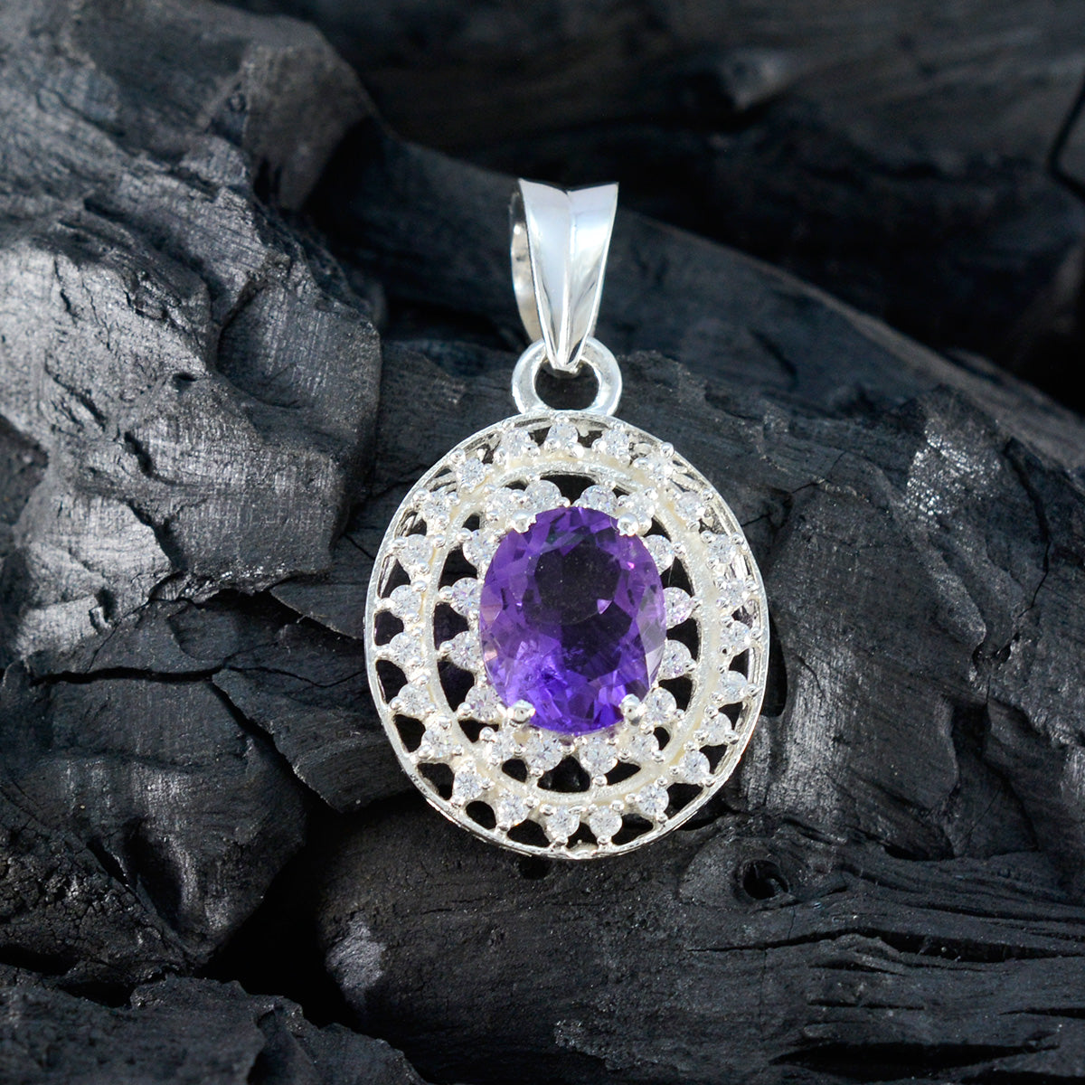 Amethyst Edgy Middle Eastern 925 Silver multiple Sara Feminine Purple Pendant Jewelry