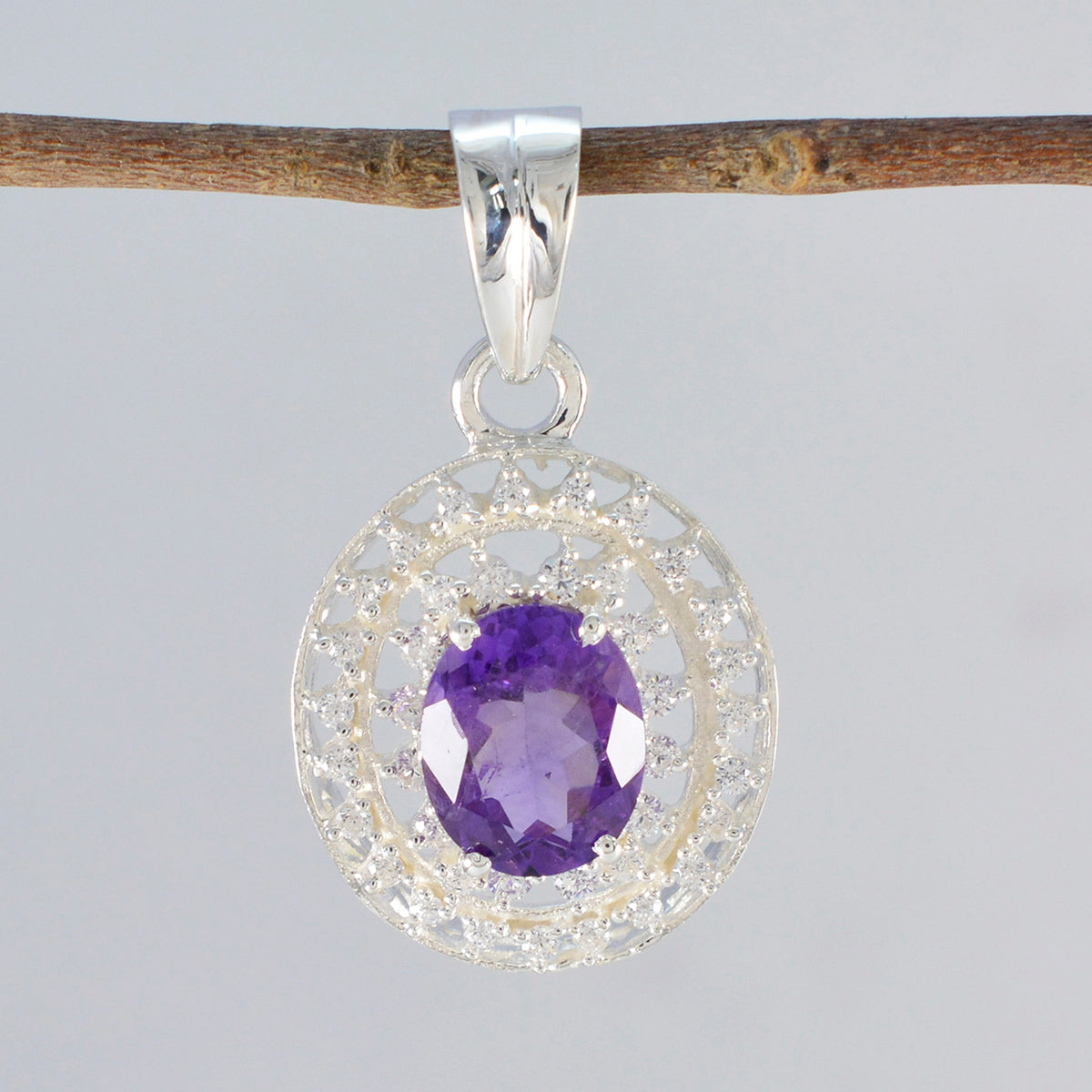 Amethist Edgy Midden-Oosterse 925 Zilveren meervoudige Sara Vrouwelijke Paarse Hanger Sieraden Secundaire afbeelding