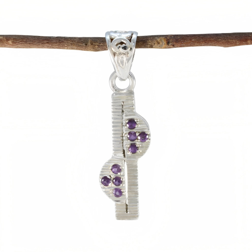 Amethyst Featherlight Australian 92.5 Silver multiple Purple Pendant