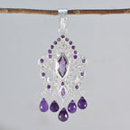 Amethyst Statement Indian Silver multiple Maria Heritage Purple Pendant Jewelry