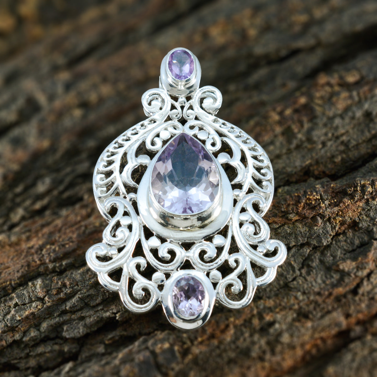 Amethyst Chunky Australian 92.5 Silver multiple Alice Cultural Purple Pendant Jewellery
