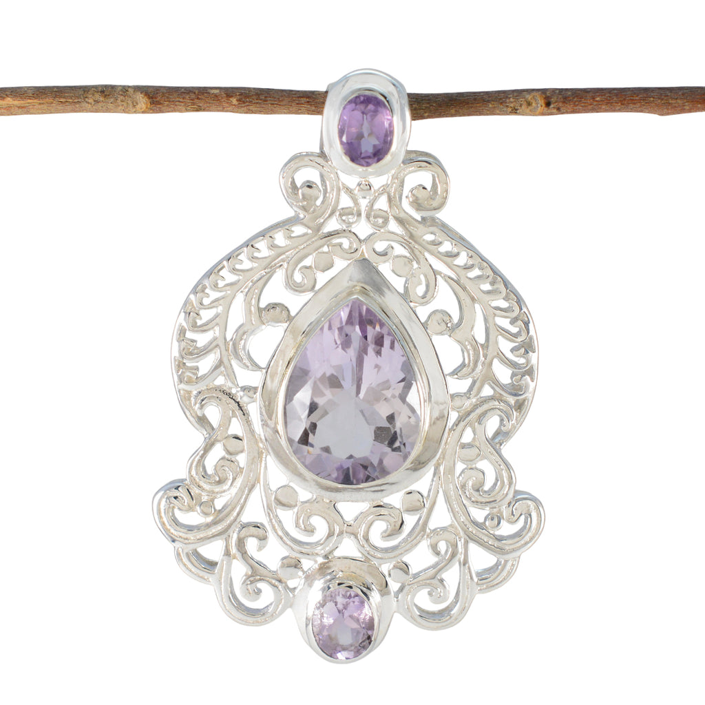 Amethyst Chunky Australian 92.5 Silver multiple Purple Pendant