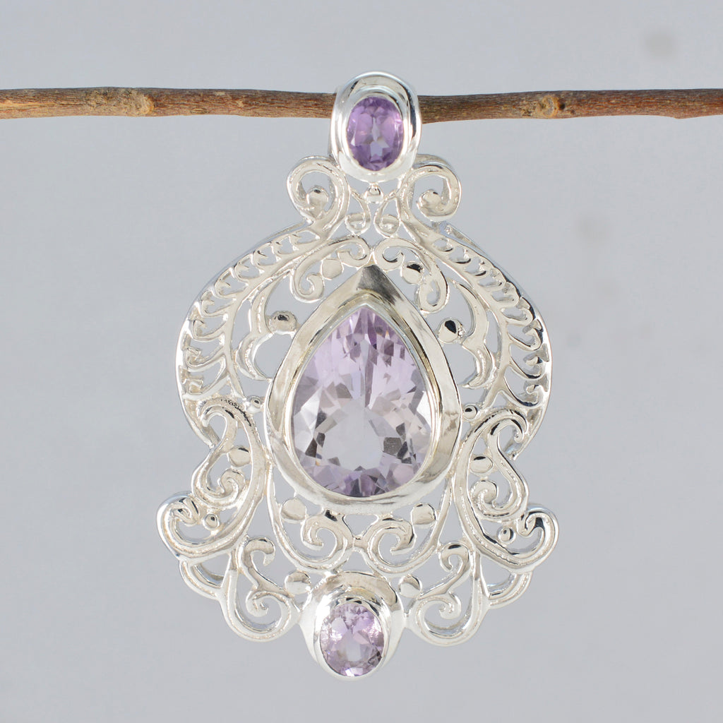 Amethyst Chunky Australian 92.5 Silver multiple Alice Cultural Purple Pendant Jewellery