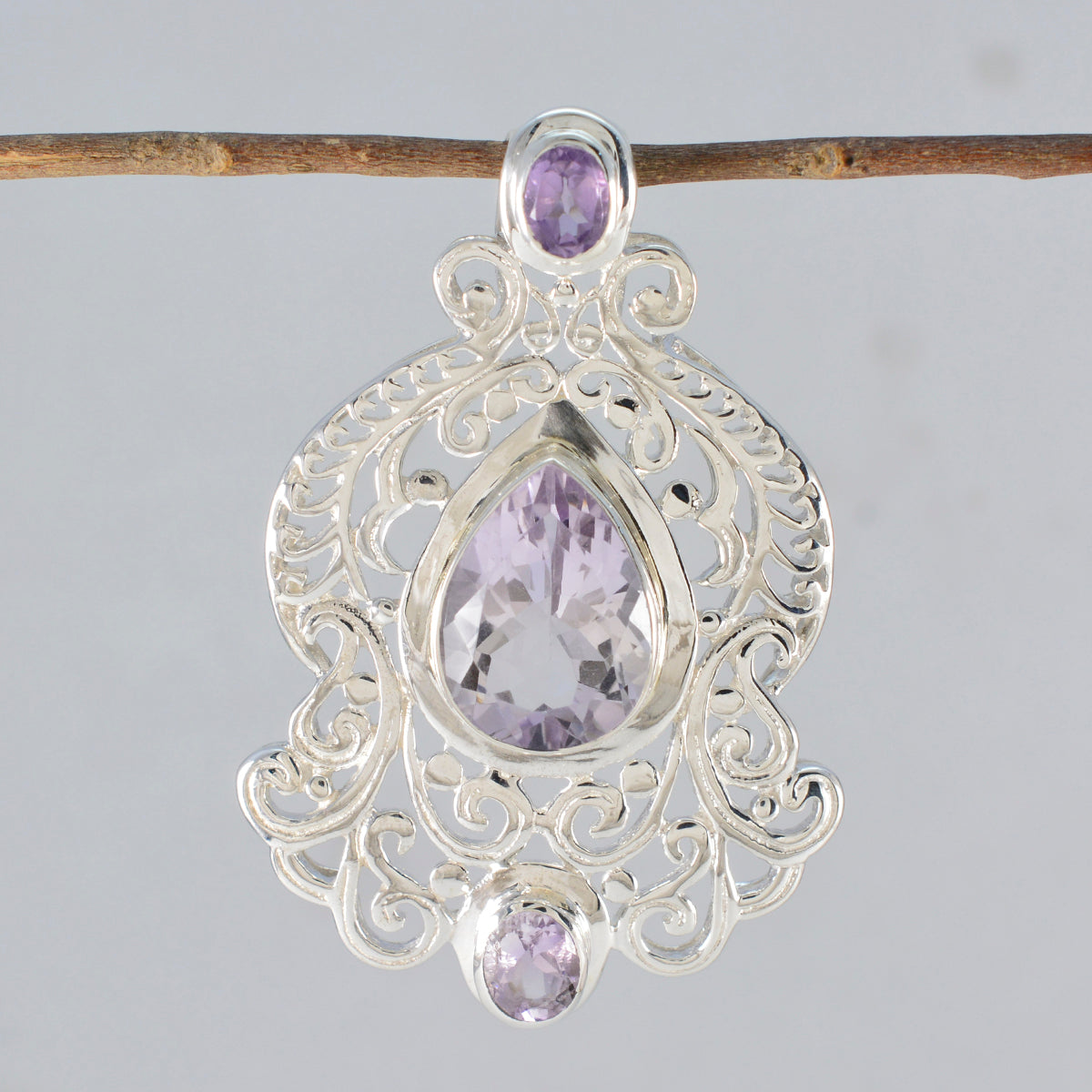 Amethyst Chunky Australian 92.5 Silver multiple Alice Cultural Purple Pendant Jewellery