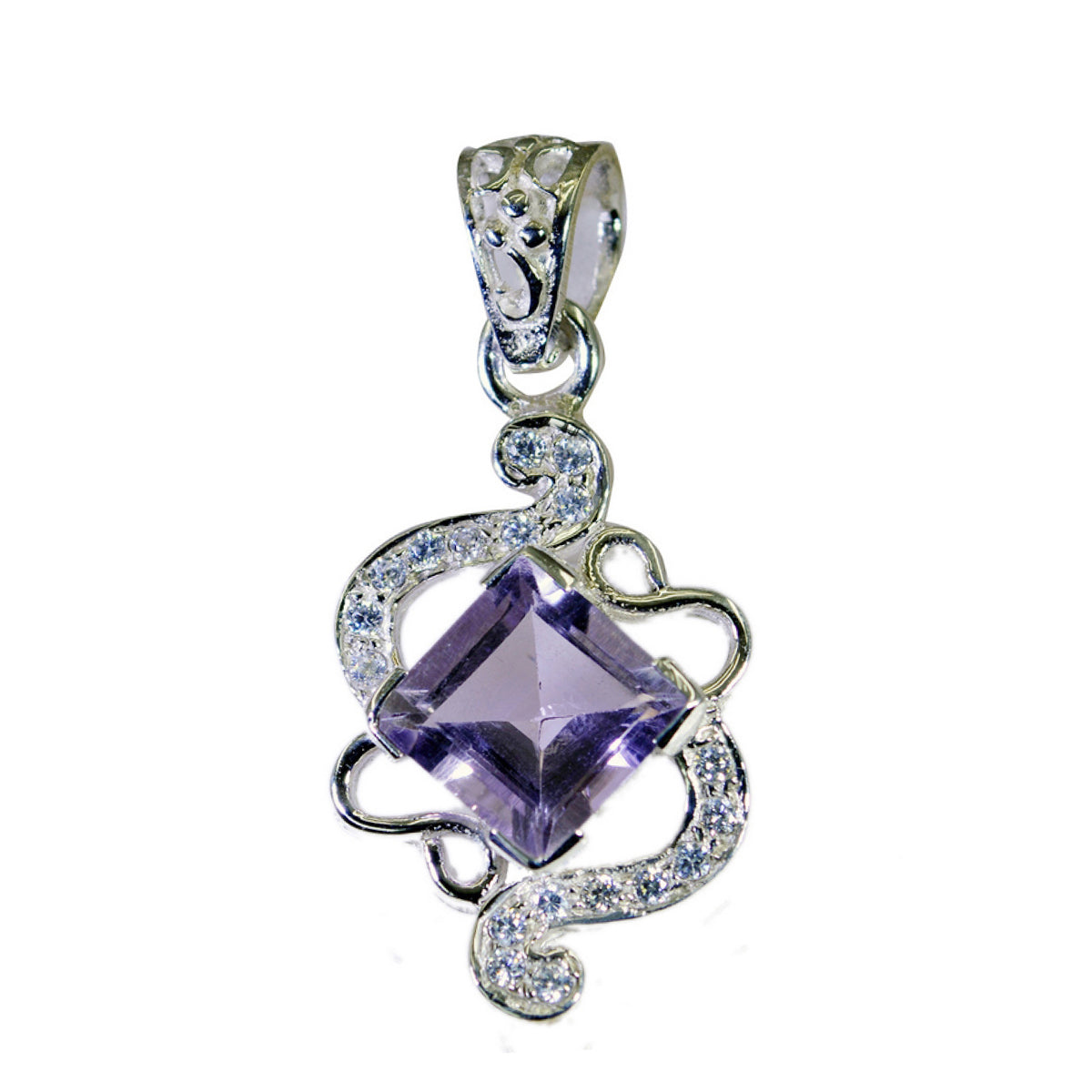 Amethyst Tiny African Sterling Silver multiple Purple Pendant Imagen principal del producto