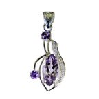 Amethyst Tiny Middle Eastern 925 Silver multiple Purple Pendant