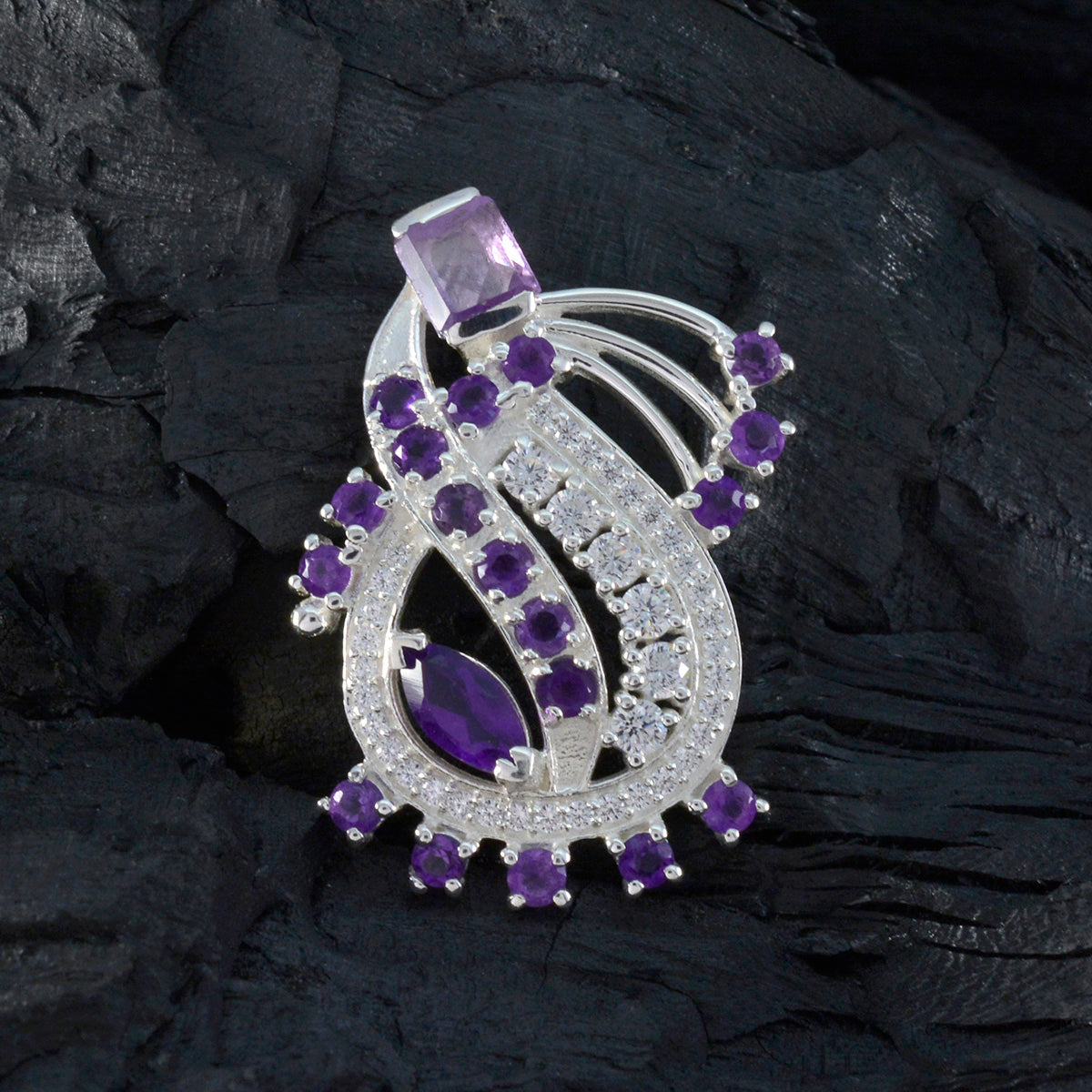 Amethyst Featherlight Middle Eastern 925 Silver multiple Camila Trendy Purple Pendant Jewelry