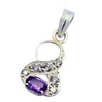 Amethyst Whisper-thin African 925 Silver multiple Purple Pendant