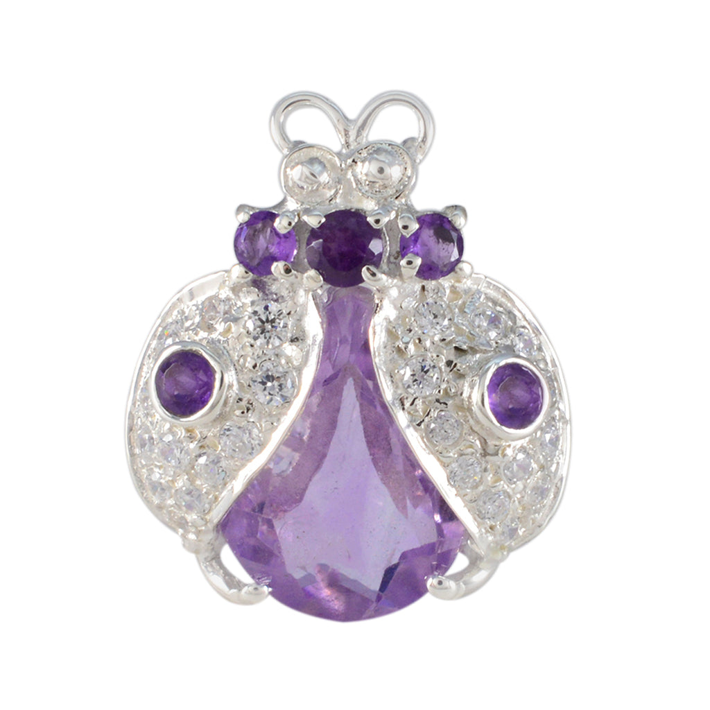 Amethyst Whisper-thin Indian Sterling Silver multiple Purple Pendant