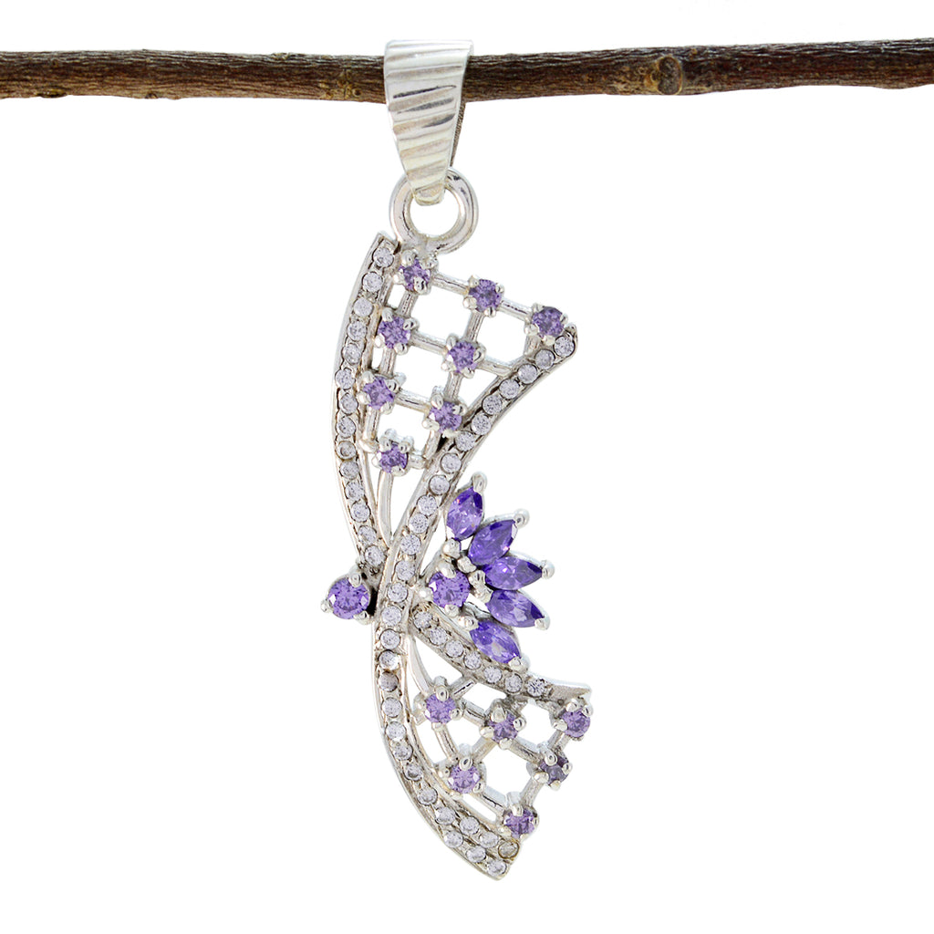 Amethyst Whisper-thin Middle Eastern 92.5 Silver multiple Purple Pendant