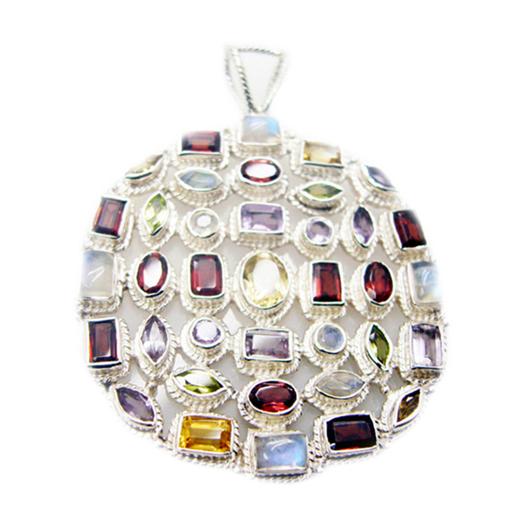 Amethyst Chunky Moroccan 92.5 Silver multiple Purple Pendant