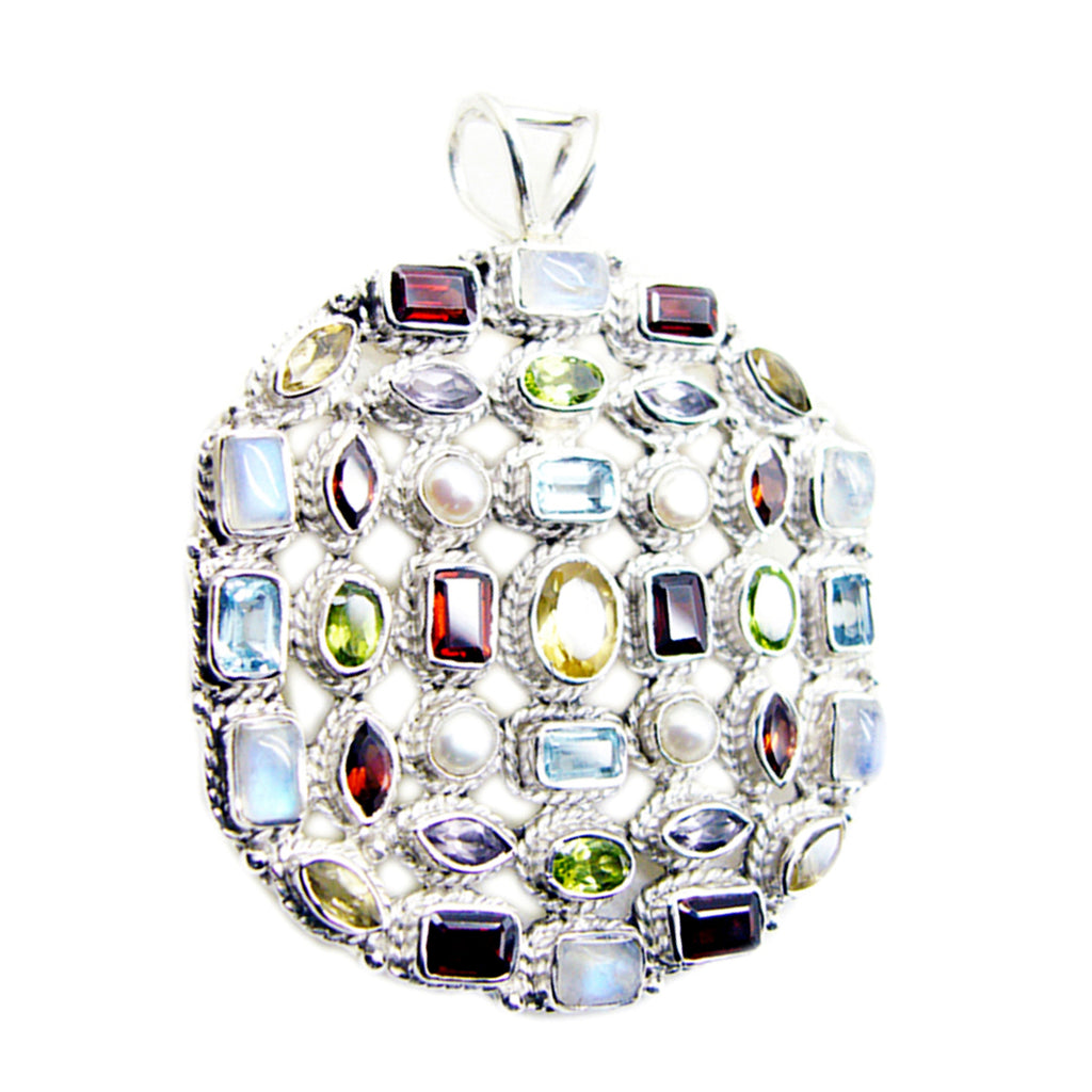 Amethyst Chunky Turkish Sterling Silver multiple Purple Pendant