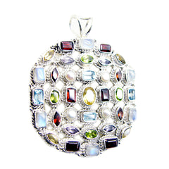 Amethyst Chunky Turkish Sterling Silver multiple Purple Pendant