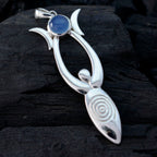 Blue Chalcedony Whisper-thin Italian 925 Silver Solitaire Clara Eternity Blue Pendant Jewelry