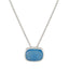 Blue Chalcedony Classic German Silver Solitaire Blue Pendant
