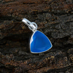 Blue Chalcedony Dainty Latin American Sterling Silver Solitaire Sofía Feminine Blue Pendant Jewellery