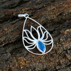 Blue Chalcedony Dainty French 925 Silver Solitaire Eliza Rope-Wire Blue Pendant Jewelry