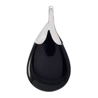 Black Onyx Mid-weight Mexican Sterling Silver Solitaire Black Pendant