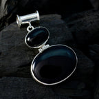 Black Onyx Statement Turkish 92.5 Silver Toi et Moi Josephine Bubble Black Pendant Jewellery