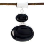 Black Onyx Statement Turkish 92.5 Silver Toi et Moi Black Pendant