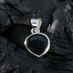 Black Onyx Dainty French 925 Silver Solitaire Rebeca wedding Black Pendant Jewelry