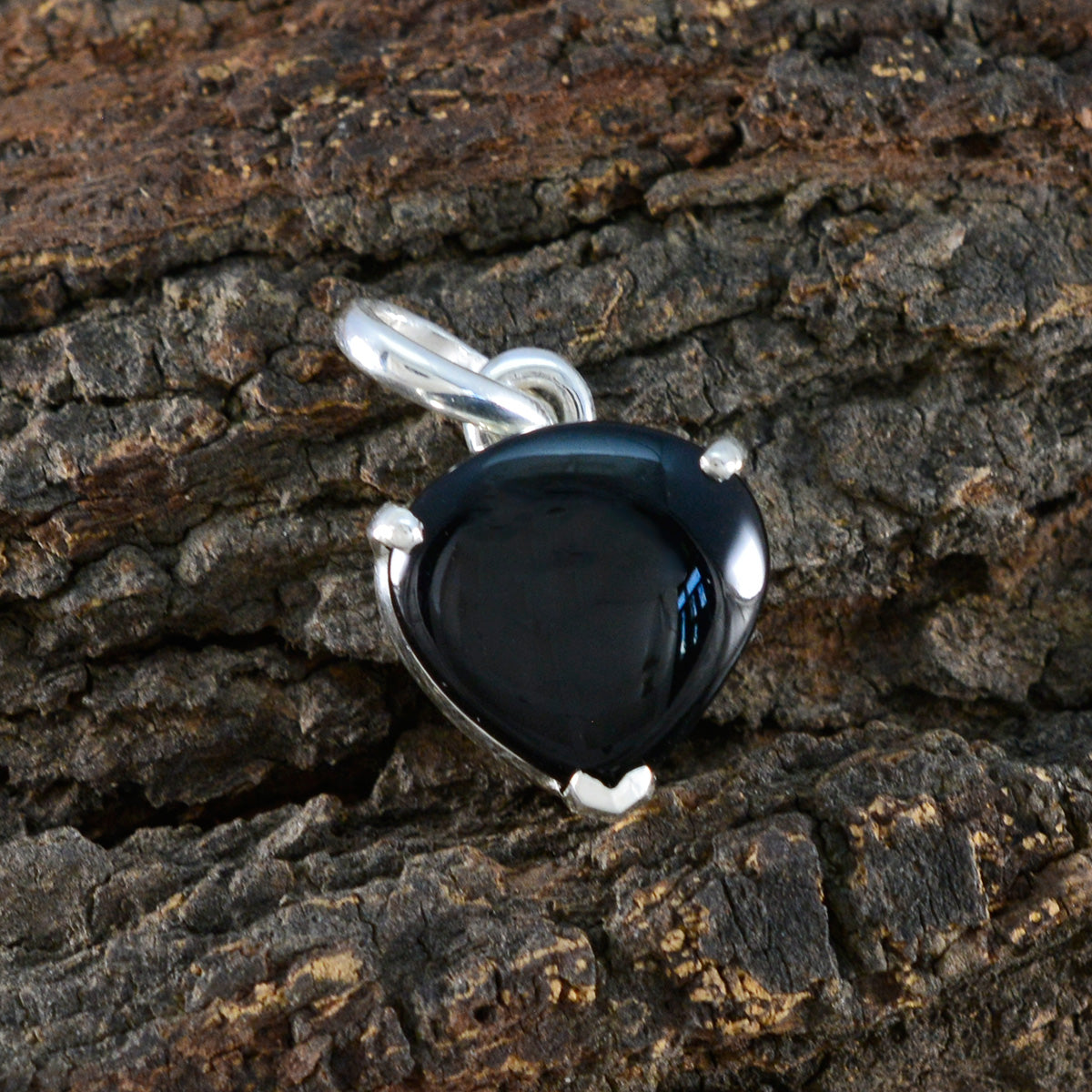 Black Onyx Delicate Spanish Sterling Silver Solitaire Elena valentine Black Pendant Jewellery