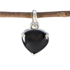 Black Onyx Delicate Spanish Sterling Silver Solitaire Black Pendant