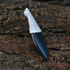 Black Onyx Tiny Italian 92.5 Silver Solitaire Audrey Heart Black Pendant Jewellery