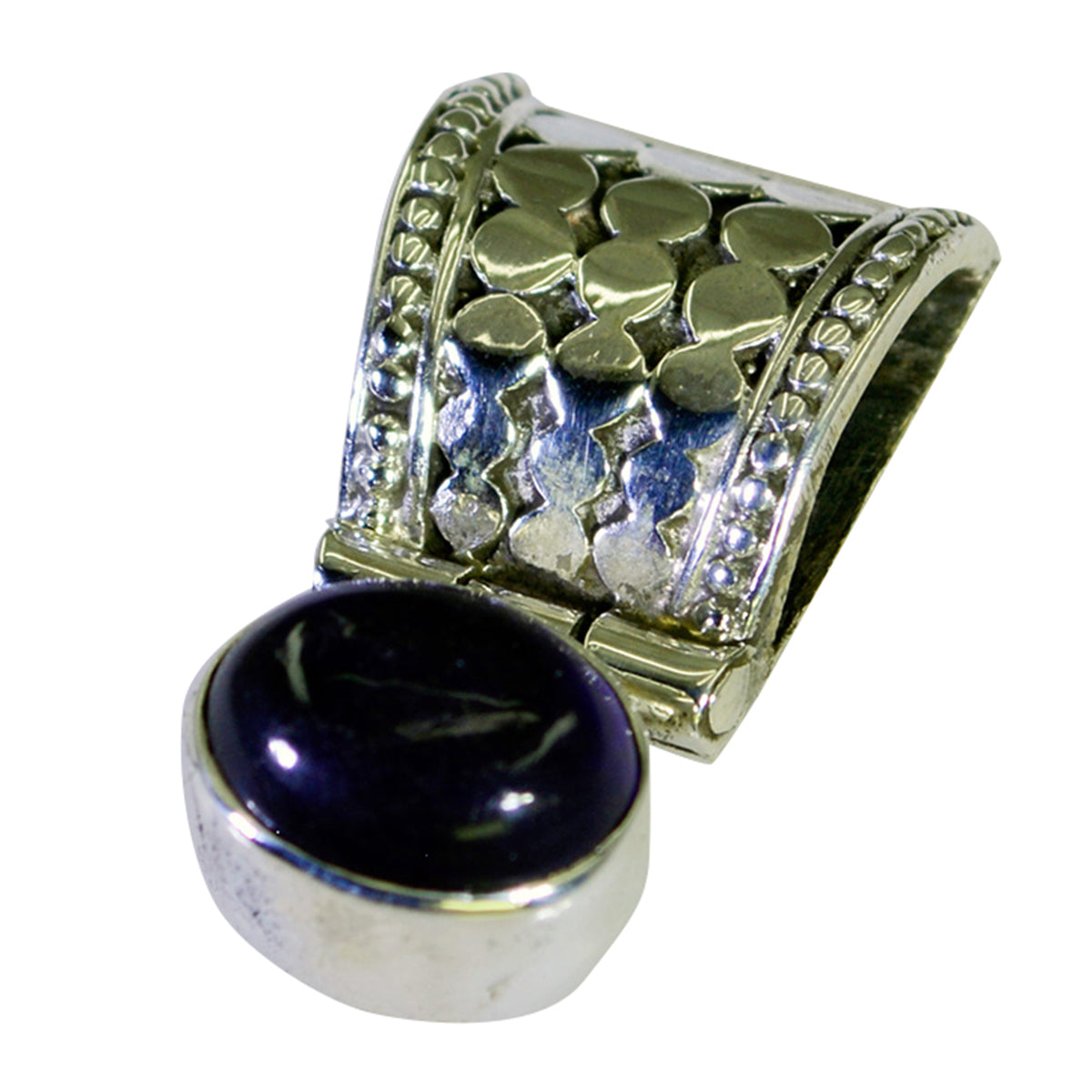 Zwarte Onyx Delicate Italiaanse Zilveren Solitaire Ana Hart Zwarte Hanger Sieraden Secundaire afbeelding