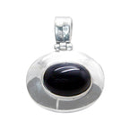 Black Onyx Classic Italian 925 Silver Solitaire Black Pendant