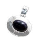 Black Onyx Classic Italian 925 Silver Solitaire Patricia Glamorous Black Pendant Jewelry