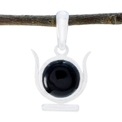 Black Onyx Delicate Spanish 92.5 Silver Solitaire Black Pendant