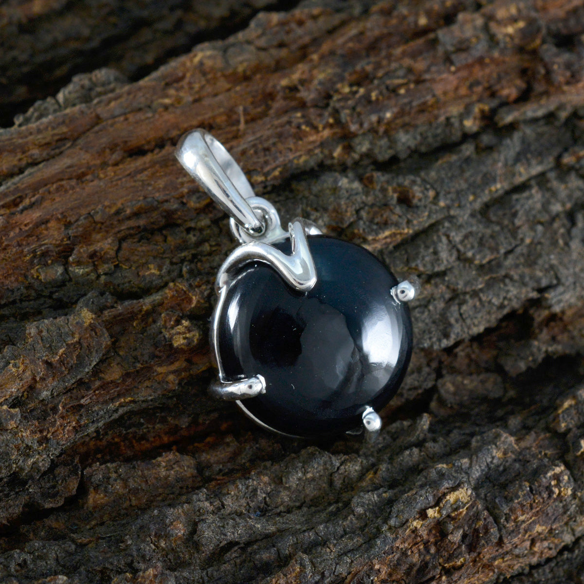 Black Onyx Whisper-thin Spanish 925 Silver Solitaire Aria Eternity Black Pendant Jewelry Secondary image