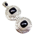 Black Onyx Statement German 925 Silver Solitaire Skylar Victorian Black Pendant Jewelry