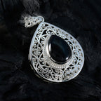 Black Onyx Statement Spanish Silver Solitaire Aisha Retro Black Pendant Jewelry