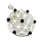 Black Onyx Statement French Silver multiple Black Pendant