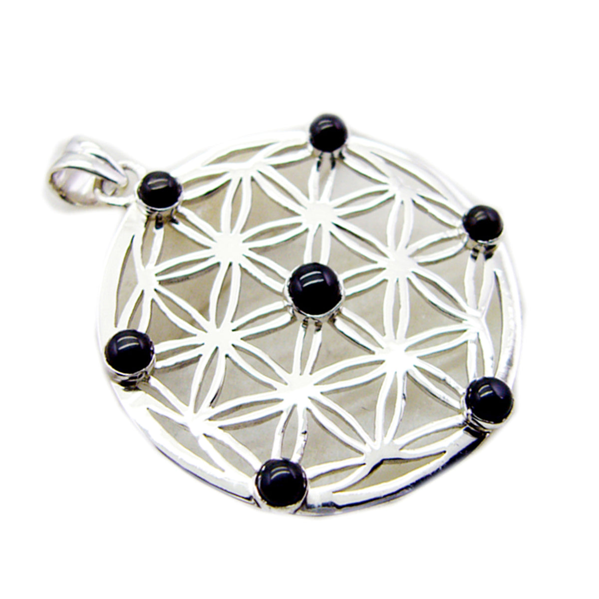 Black Onyx Statement French Silver multiple Kennedy Retro Black Pendant Jewelry