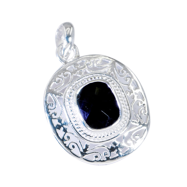 Black Onyx Eye-catching Italian 925 Silver Solitaire Hazel Retro Black Pendant Jewelry