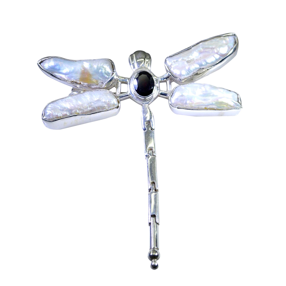 Black Onyx Statement Russian Silver Penta Black Pendant Imagen principal del producto