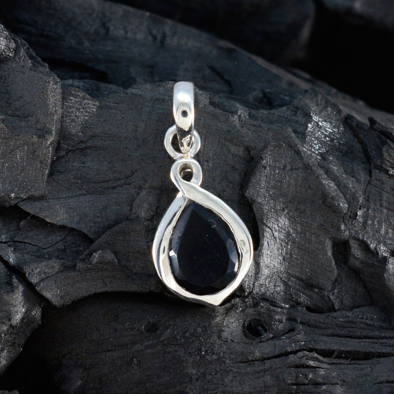 Black Onyx Elegant Korean Silver Solitaire Jia Armor Black Pendant Jewelry
