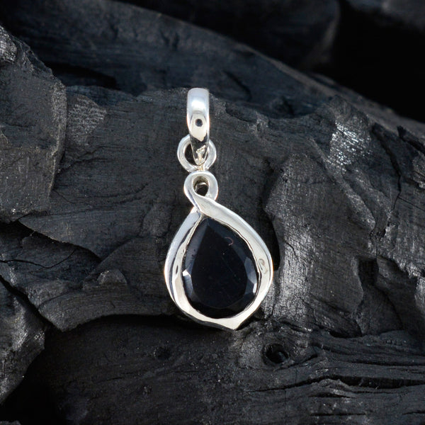 Black Onyx Elegant Korean Silver Solitaire Jia Armor Black Pendant Jewelry