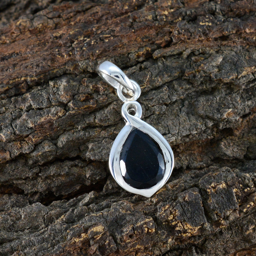 Black Onyx Elegant Korean Silver Solitaire Jia Armor Black Pendant Jewelry