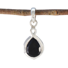 Black Onyx Elegant Korean Silver Solitaire Black Pendant
