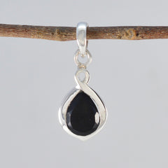 ブラックオニキスのエレガントな韓国シルバーソリティアジアアーマーブラックペンダントジュエリー