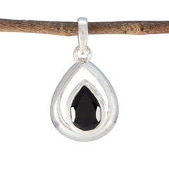 Black Onyx Delicate Spanish 92.5 Silver Solitaire Black Pendant