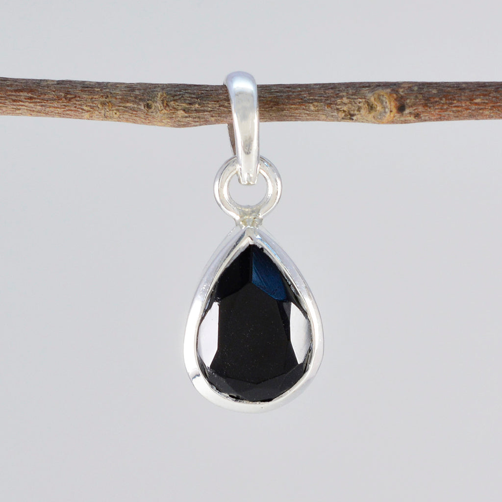 Black Onyx Elegant Korean 925 Silver Solitaire Min-seo Armor Black Pendant Jewelry