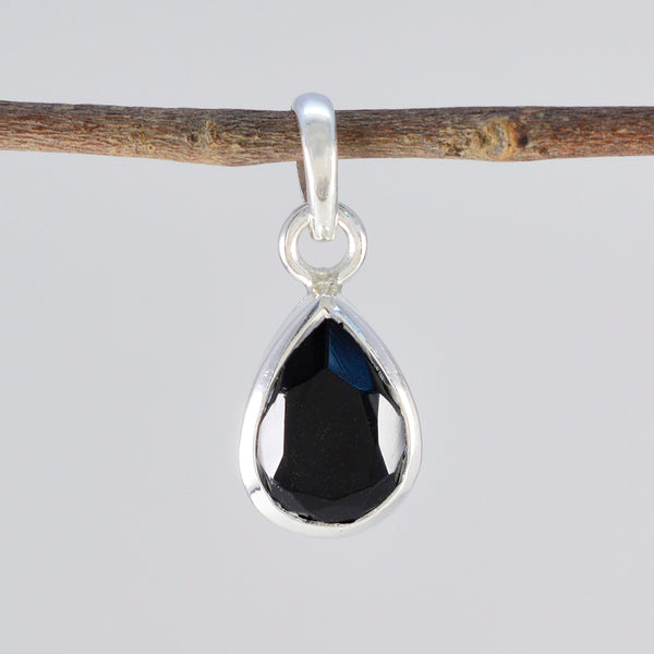 Black Onyx Elegant Korean 925 Silver Solitaire Min-seo Armor Black Pendant Jewelry