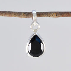 ブラックオニキス エレガントな韓国製 925 シルバー ソリティア ミンソ アーマー ブラック ペンダント ジュエリー